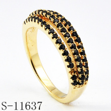 Имитация ювелирные изделия CZ Серебряный ювелирных изделий женщин кольцо Плакировкой золота (с-11637)
